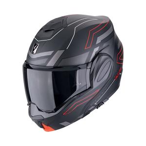 Casque moto pliable Scorpion EXO-TECH EVO CONQUER noir mat-rouge