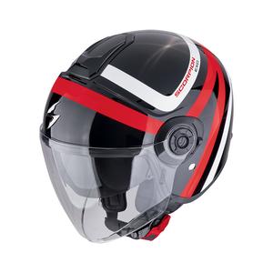 Casque moto ouvert Scorpion EXO-CITY II RIVA noir-rouge