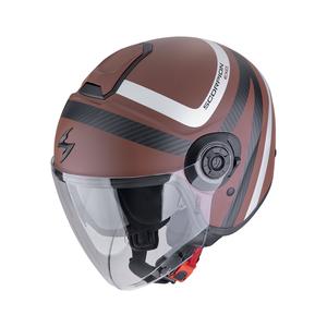 Casque moto ouvert Scorpion EXO-CITY II RIVA mat brun-argenté