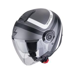 Casque moto ouvert Scorpion EXO-CITY II RIVA mat argent-noir-blanc