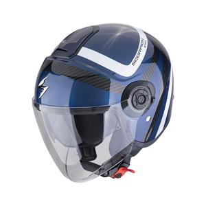 Casque moto ouvert Scorpion EXO-CITY II RIVA bleu-noir