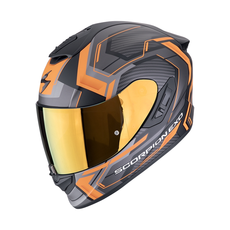 Casque moto intégral Scorpion EXO-1400 EVO II AIR LINART noir-orange mat soldes