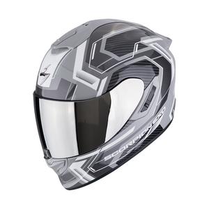 Casque moto intégral Scorpion EXO-1400 EVO II AIR LINART gris et blanc