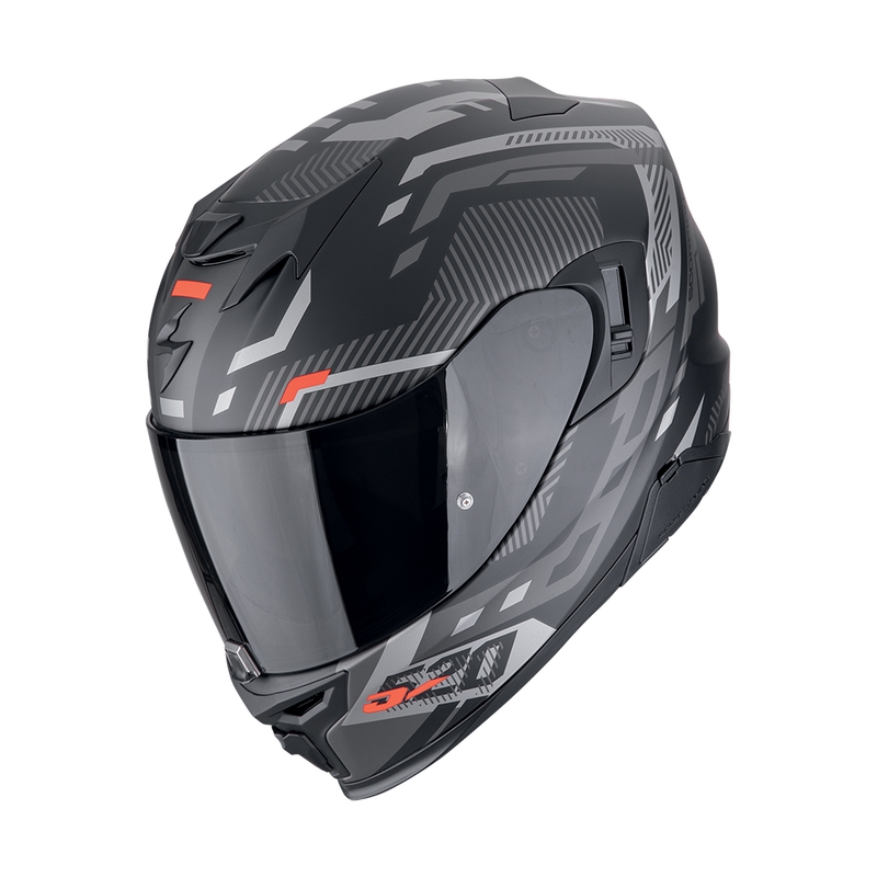 Casque moto intégral Scorpion EXO-520 EVO AIR RANKA noir mat-argent-rouge soldes