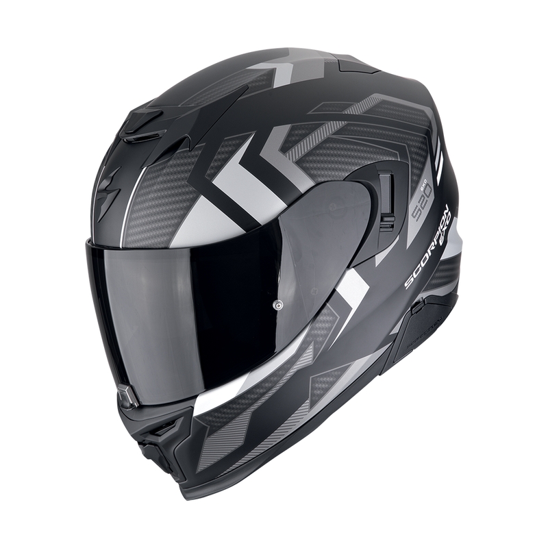 Casque moto intégral Scorpion EXO-520 EVO AIR SENSUS noir mat-argenté soldes