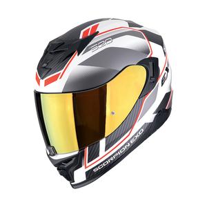 Casque moto intégral Scorpion EXO-520 EVO AIR LENA blanc mat-argent-rouge