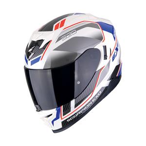 Casque moto intégral Scorpion EXO-520 EVO AIR LENA perle blanc-bleu