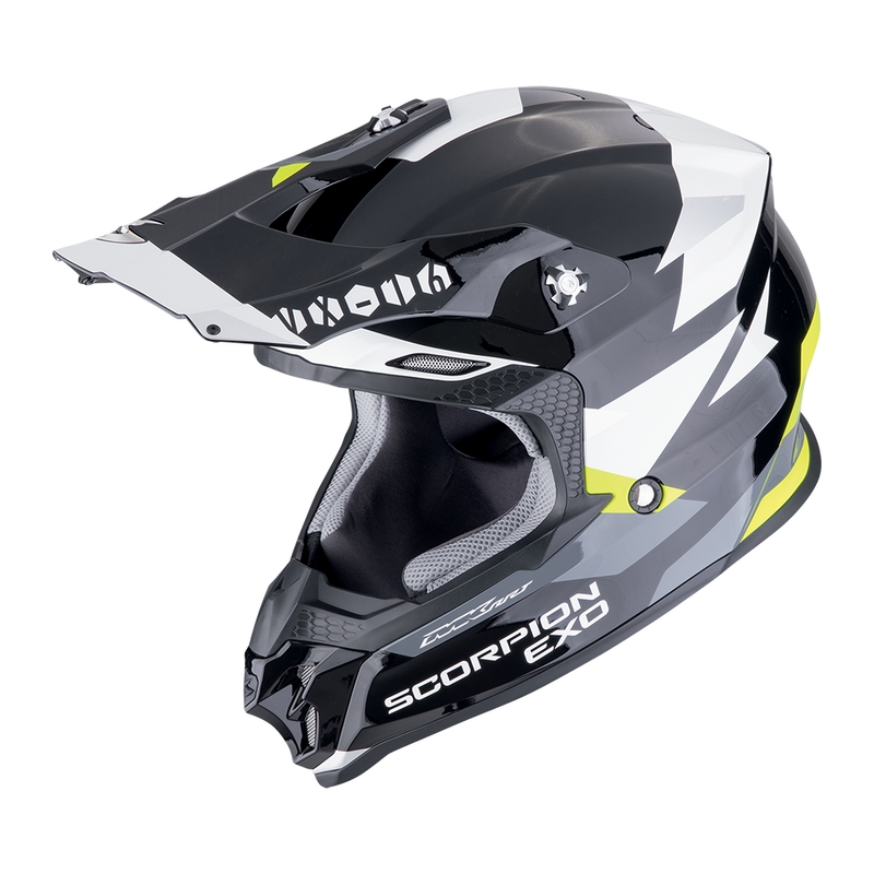 Casque motocross Scorpion VX-16 EVO AIR ROD noir-jaune fluo