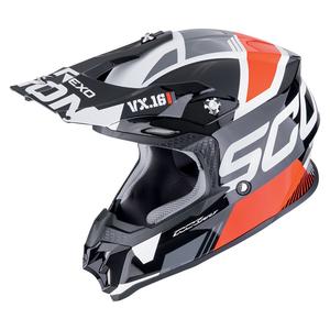 Casque de motocross Scorpion VX-16 EVO AIR ANALOG noir-rouge