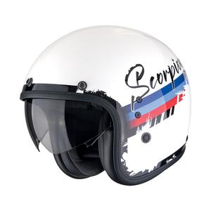 Casque moto ouvert Scorpion Belfast Evo ADONIS blanc-rouge-bleu