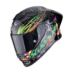 Casque moto intégral Scorpion EXO-R1 EVO II AIR SAVAGE noir-vert-orange