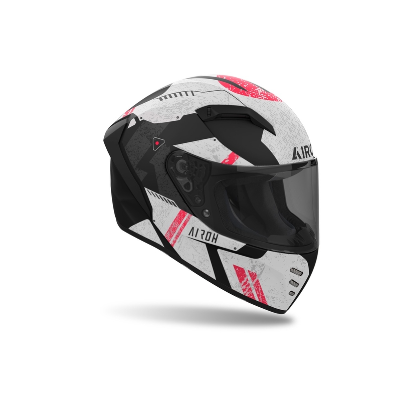 Casque moto intégral Airoh CONNOR Omega mat blanc-rouge