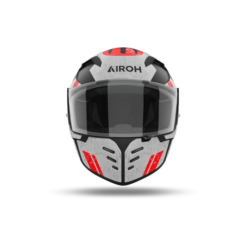 Casque moto intégral Airoh CONNOR Omega mat blanc-rouge