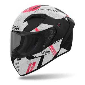 Casque moto intégral Airoh CONNOR Omega mat blanc-rouge