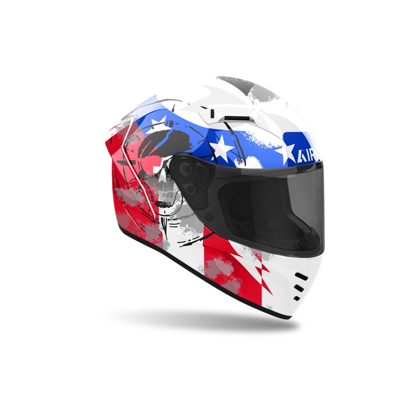 Casque moto intégré Airoh CONNOR Nation blanc-rouge-bleu