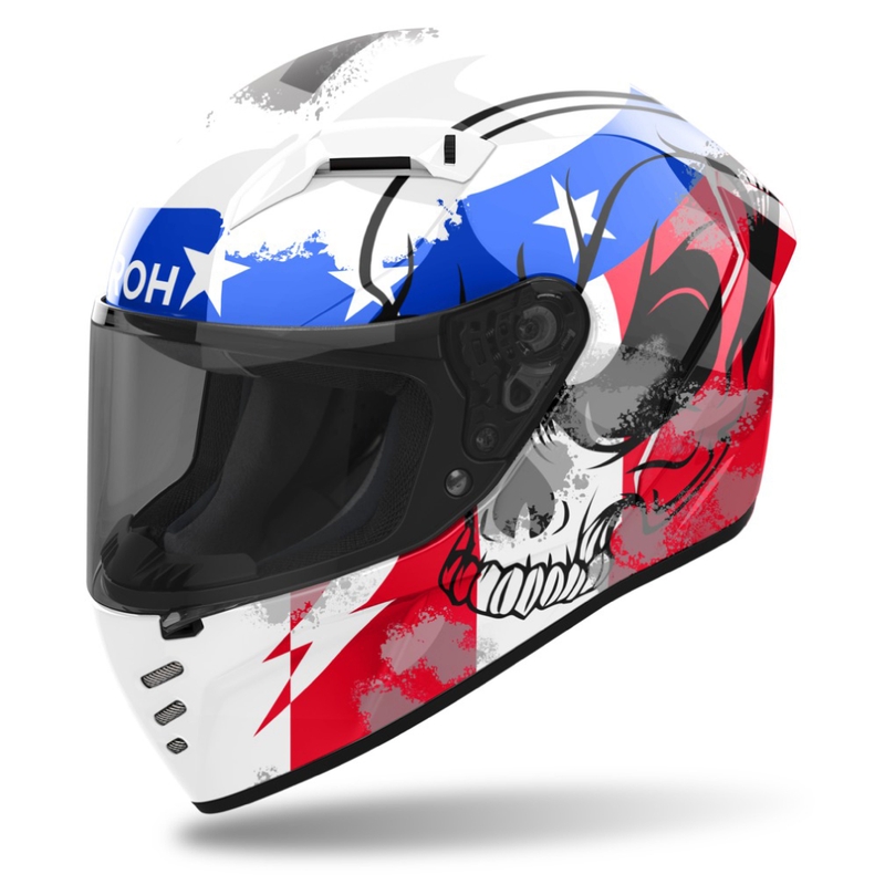 Casque moto intégré Airoh CONNOR Nation blanc-rouge-bleu