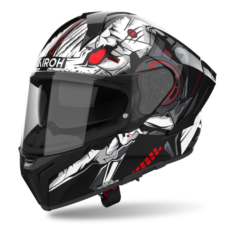 Casque moto intégral Airoh MATRYX Nytro brillant noir et blanc