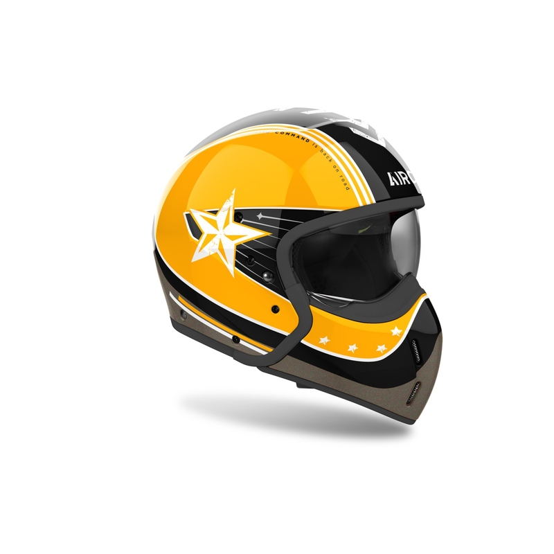 Casque moto modulable Airoh J110 Command jaune brillant