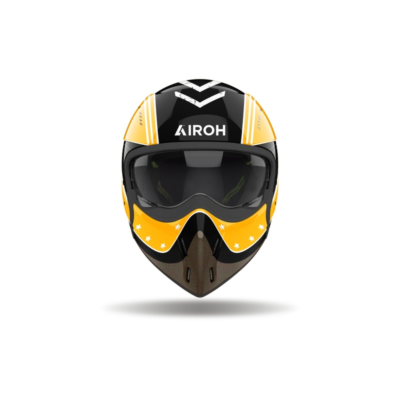 Casque moto modulable Airoh J110 Command jaune brillant