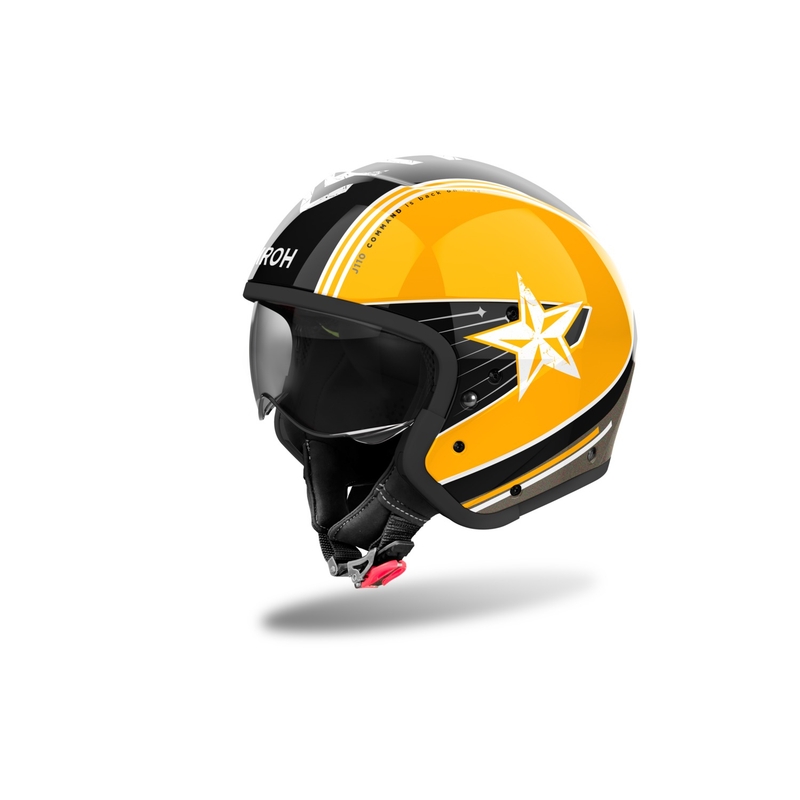 Casque moto modulable Airoh J110 Command jaune brillant