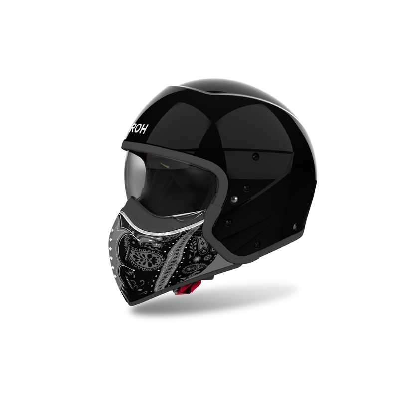 Casque moto modulable Airoh J110 Paesly noir brillant