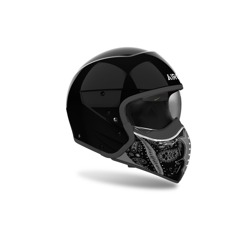 Casque moto modulable Airoh J110 Paesly noir brillant