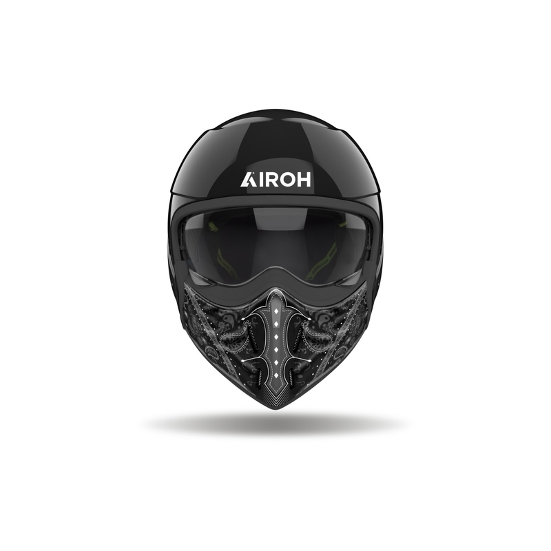 Casque moto modulable Airoh J110 Paesly noir brillant