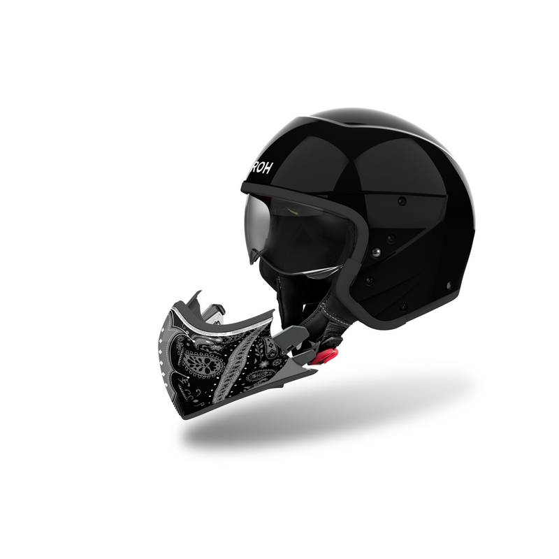 Casque moto modulable Airoh J110 Paesly noir brillant