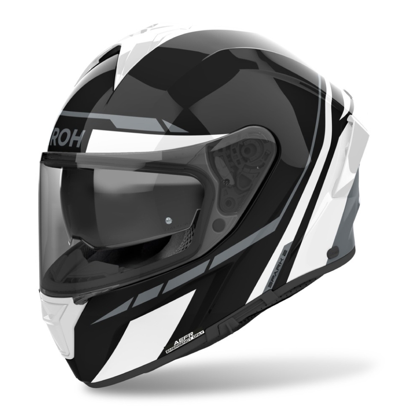 Casque moto intégral Airoh SPARK 2 Spinner blanc brillant