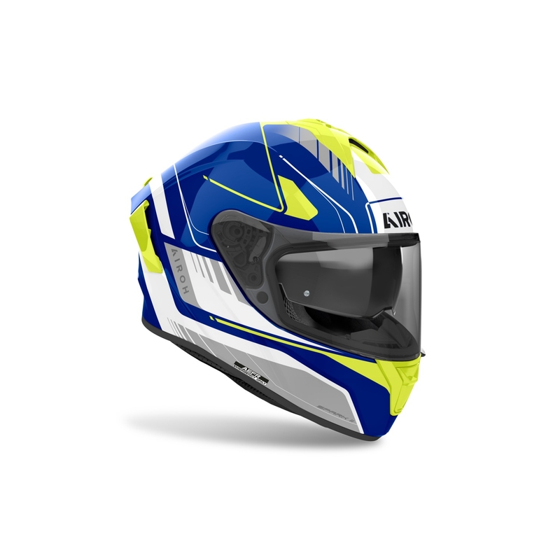 Casque moto intégral Airoh SPARK 2 Chrono bleu-jaune brillant