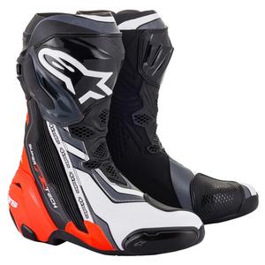 Bottes de moto Alpinestars Supertech R noir-rouge-fluo-blanc-gris