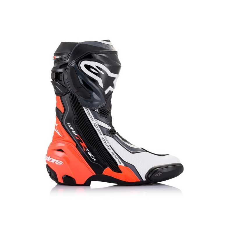 Bottes de moto Alpinestars Supertech R noir-rouge-fluo-blanc-gris