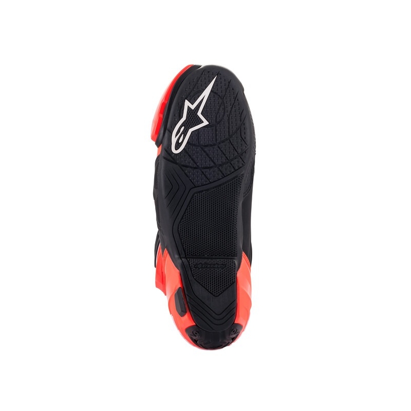 Bottes moto Alpinestars Supertech R Vented noir-blanc-rouge fluo
