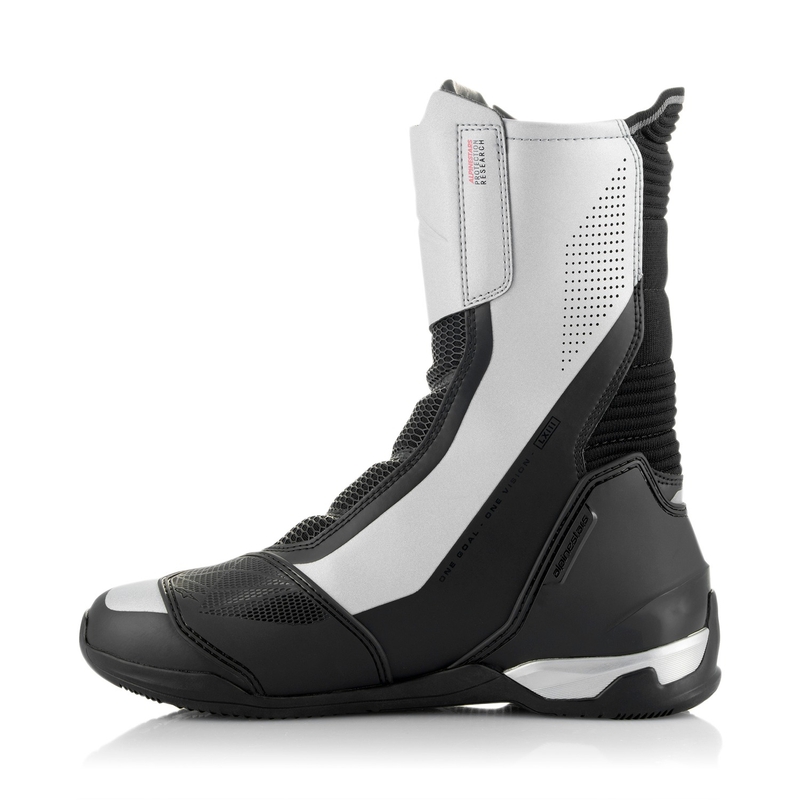 Bottes de moto Alpinestars SP-X BOA noires et argentées