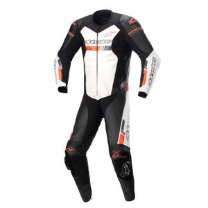 Alpinestars GP Force TECH-AIR 5 compatible noir-blanc-rouge fluo combinaison moto une pièce en cuir