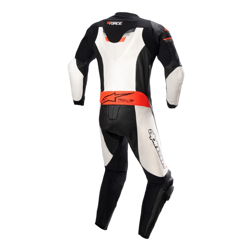 Alpinestars GP Force TECH-AIR 5 compatible noir-blanc-rouge fluo combinaison moto une pièce en cuir