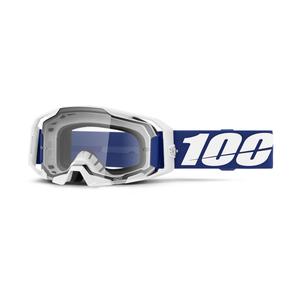 Lunettes de moto-cross 100% ARmatic bleu avec plexi transparent