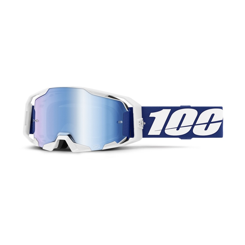 Lunettes de moto-cross 100% ARmatic bleu avec plexi bleu