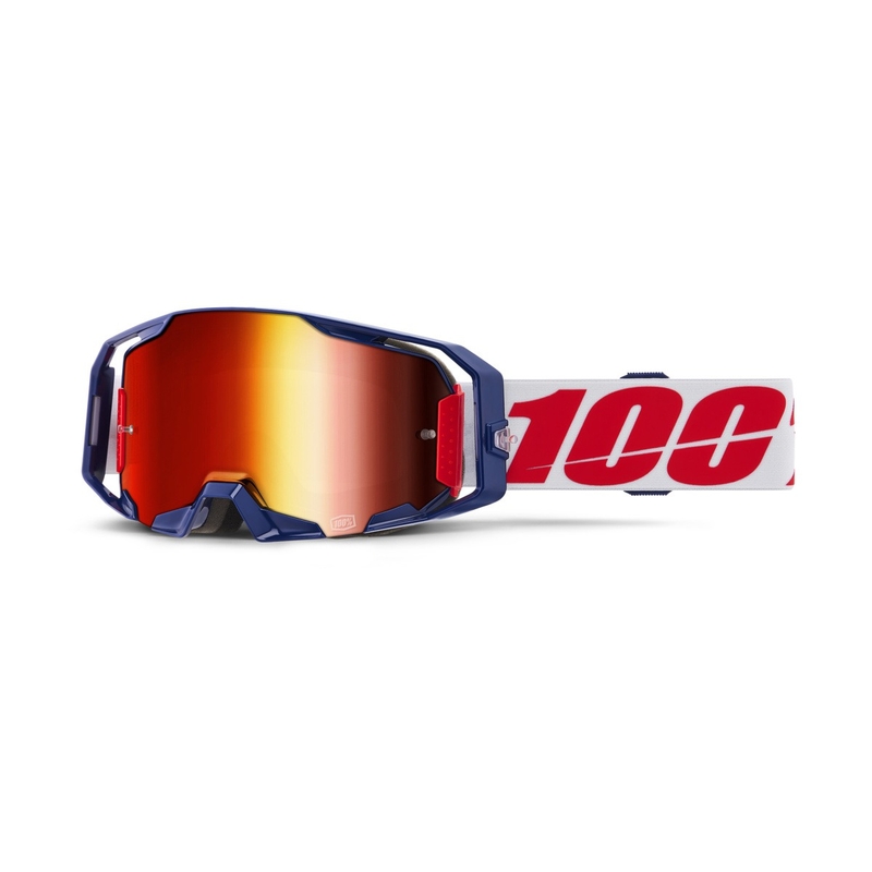 Lunettes de motocross 100% ARmatic Mach Z avec plexiglas rouge