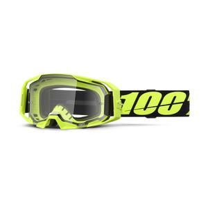 Lunettes de motocross 100% ARmatic Jaune Fluo avec plexiglas transparent