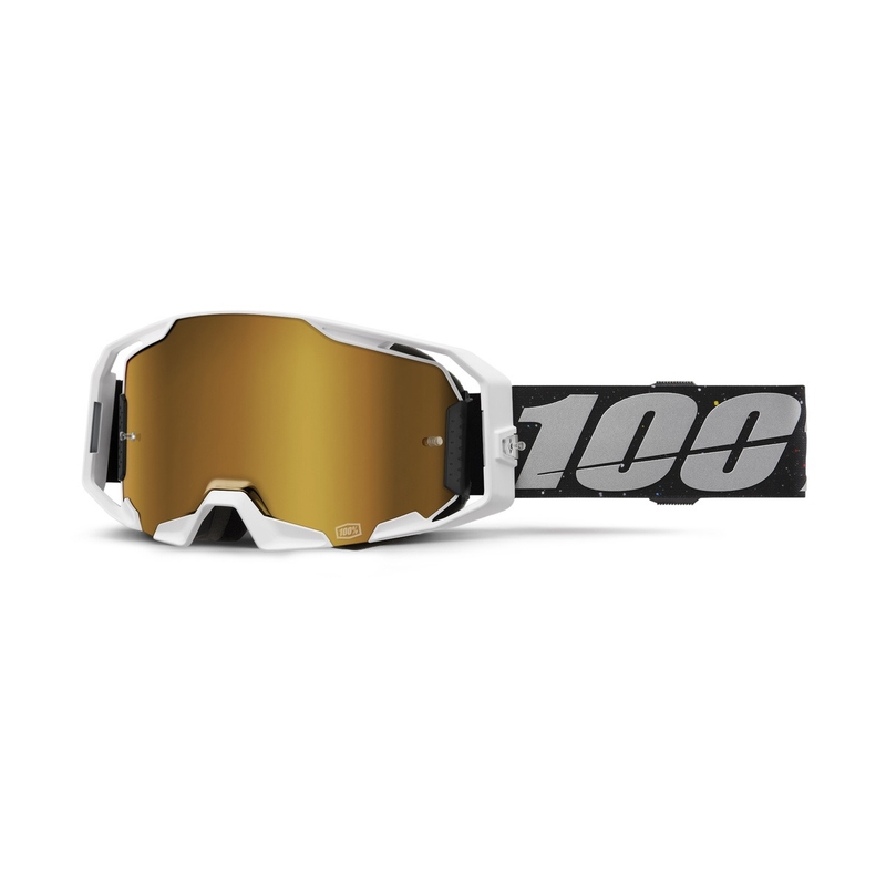 Lunettes de motocross 100% ARmatic Rapidracer avec véritable plexiglas doré
