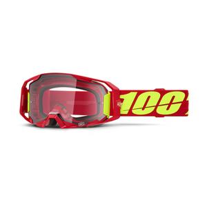 Lunettes motocross 100% ARmatic rouge avec plexiglas transparent