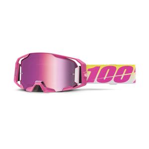 Lunettes de motocross 100% ARmatic Sellars avec plexiglas rose