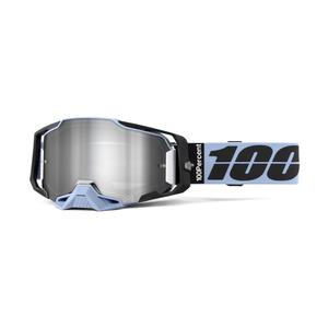 Lunettes de motocross 100% ARMEGA PETROS plexiglas argenté