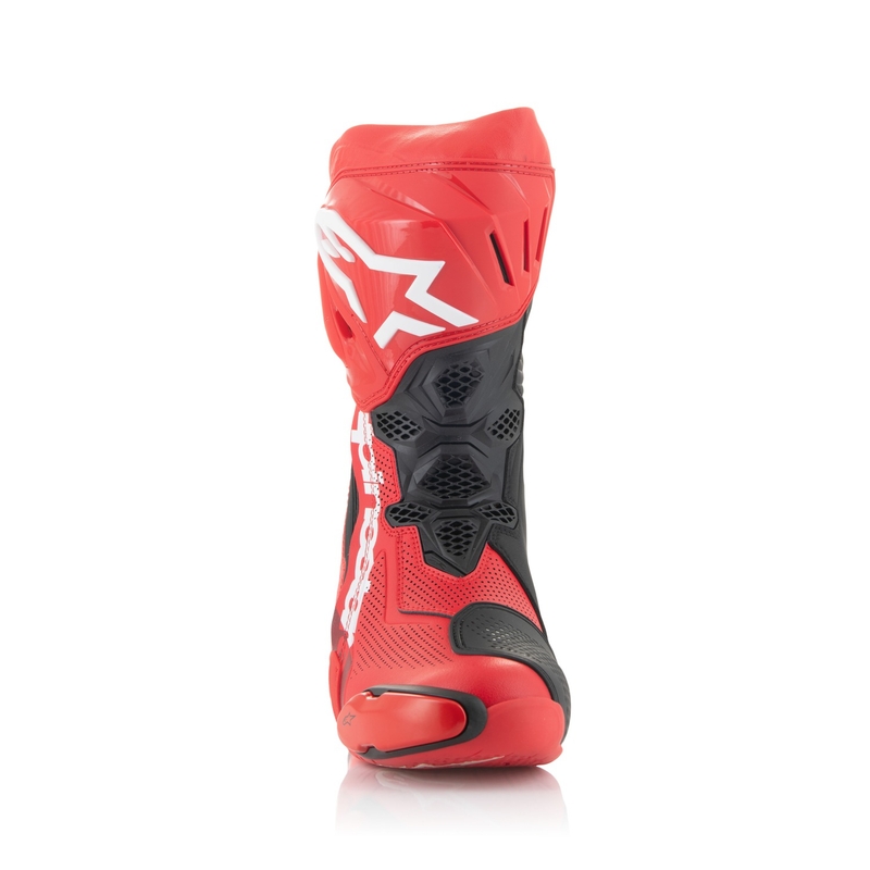 Bottes moto Alpinestars Supertech R Vented rouge fluo-rouge