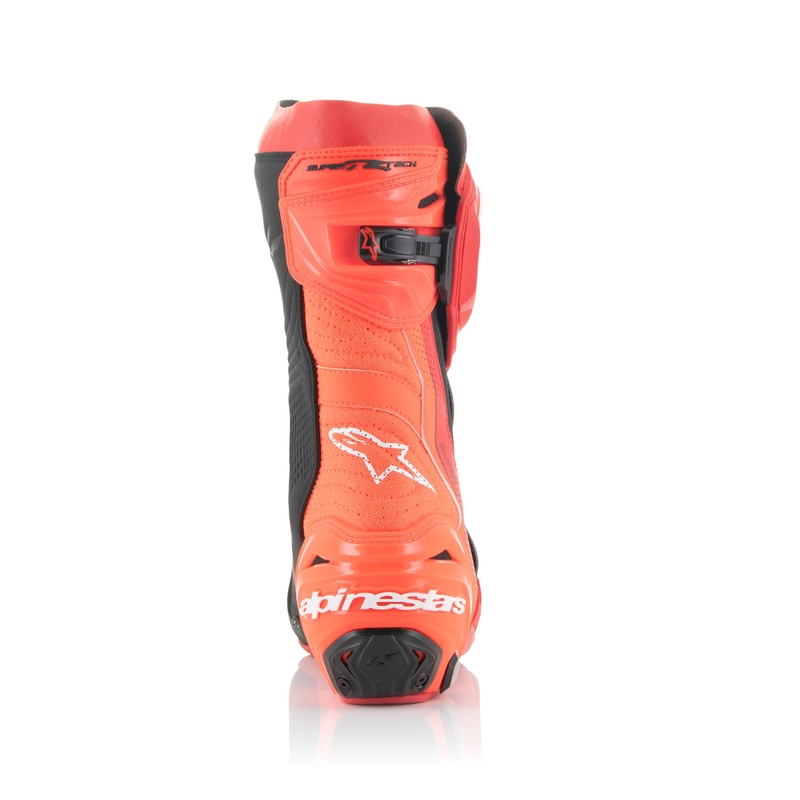 Bottes moto Alpinestars Supertech R Vented rouge fluo-rouge