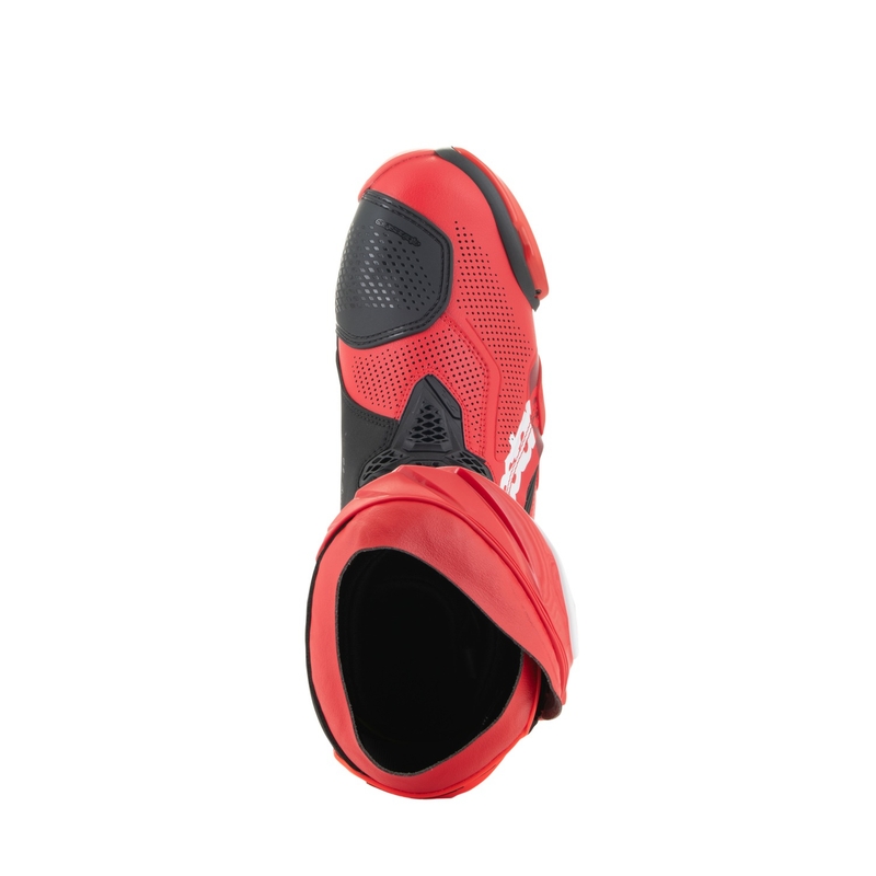 Bottes moto Alpinestars Supertech R Vented rouge fluo-rouge