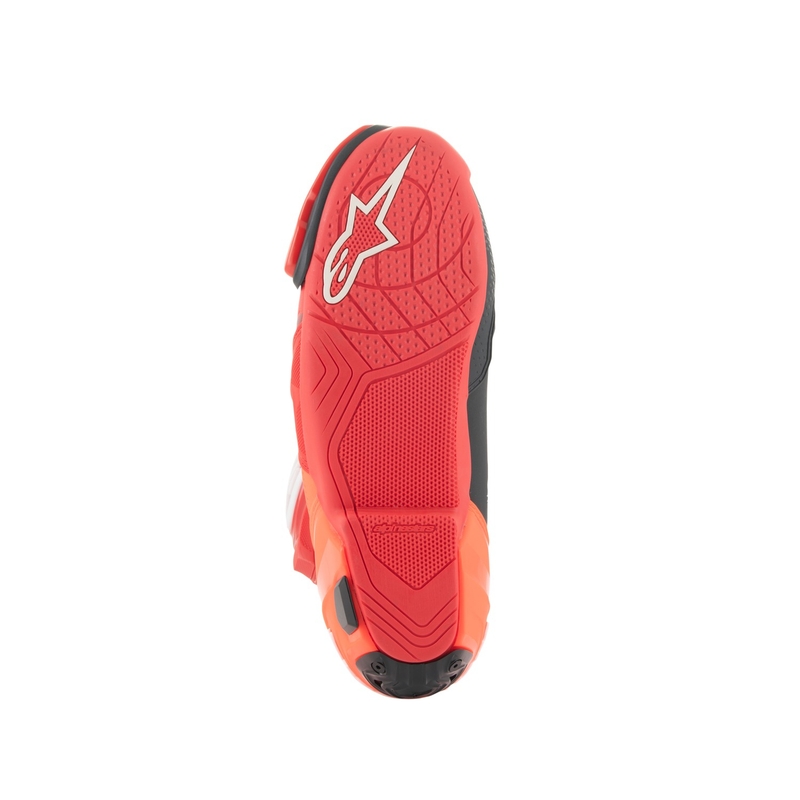 Bottes moto Alpinestars Supertech R Vented rouge fluo-rouge