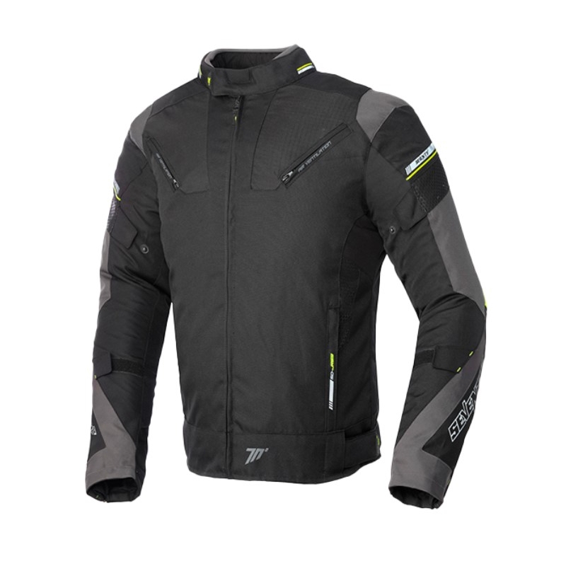 Veste moto SEVENTY DEGREES SD-JR69 noir-jaune fluo