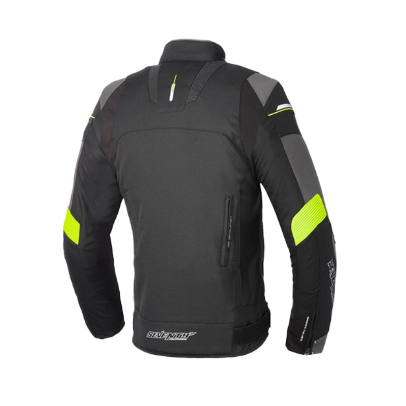 Veste moto SEVENTY DEGREES SD-JR69 noir-jaune fluo